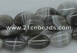 CAB354 15.5 inches 13*18mm oval grey agate gemstone beads wholesale