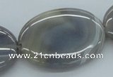 CAB355 15.5 inches 30*40mm oval grey agate gemstone beads wholesale