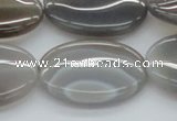 CAB356 15.5 inches 25*35mm oval grey agate gemstone beads wholesale