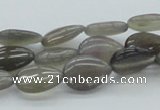 CAB358 15.5 inches 10*15mm flat teardrop grey agate gemstone beads