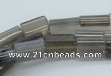 CAB360 15.5 inches 10*15mm flat column grey agate gemstone beads