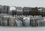 CAB363 15.5 inches 8*8mm cube grey agate gemstone beads wholesale
