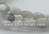 CAB365 15.5 inches 8*12mm rice grey agate gemstone beads wholesale