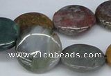 CAB367 15.5 inches 20mm flat round ocean agate gemstone beads