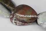 CAB368 15.5 inches 20*30mm flat teardrop ocean agate gemstone beads