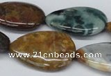CAB369 15.5 inches 25*35mm flat teardrop ocean agate gemstone beads