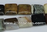 CAB375 15.5 inches 14*14mm square ocean agate gemstone beads