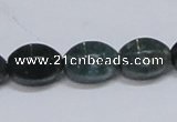 CAB423 15.5 inches 10*14mm faceted rice moss agate gemstone beads