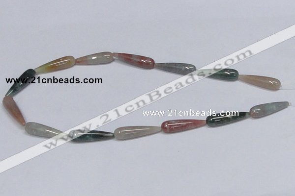 CAB445 15.5 inches 8*30mm teardrop indian agate gemstone beads