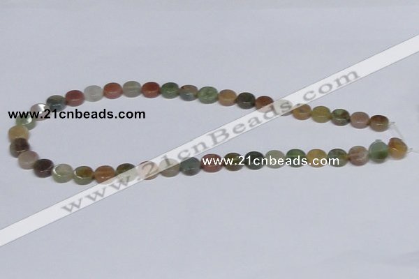 CAB455 15.5 inches 10mm coin indian agate gemstone beads wholesale