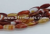 CAB480 15.5 inches 5*12mm faceted rice red agate beads wholesale