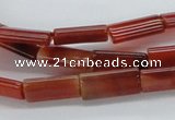 CAB486 15.5 inches 8*16mm flat tube red agate beads wholesale