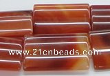 CAB487 15.5 inches 22*30mm flat tube red agate beads wholesale