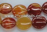 CAB490 15.5 inches 16mm flat round red agate beads wholesale