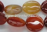 CAB491 15.5 inches 20mm flat round red agate beads wholesale