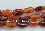 CAB494 15.5 inches 8*12mm oval red agate gemstone beads wholesale