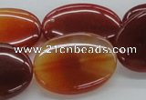 CAB497 15.5 inches 22*30mm oval red agate gemstone beads wholesale