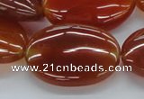 CAB498 15.5 inches 25*35mm oval red agate gemstone beads wholesale