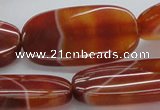 CAB499 15.5 inches 20*40mm oval red agate gemstone beads wholesale