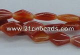 CAB500 15.5 inches 10*14mm hexagon red agate beads wholesale