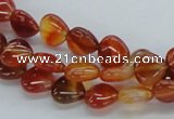 CAB502 15.5 inches 10*10mm heart red agate gemstone beads wholesale