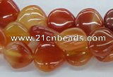 CAB503 15.5 inches 13*13mm heart red agate gemstone beads wholesale