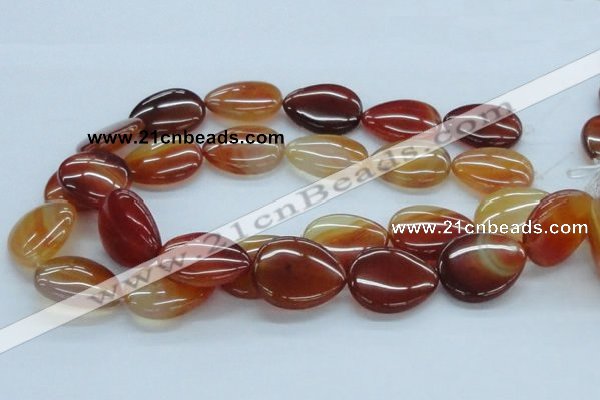 CAB505 15.5 inches 25*30mm flat teardrop red agate beads wholesale