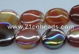 CAB526 15.5 inches 16mm coin AB-color red agate beads wholesale