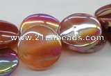 CAB527 15.5 inches 20mm coin AB-color red agate beads wholesale
