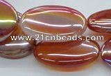 CAB529 15.5 inches 22*30mm oval AB-color red agate beads wholesale