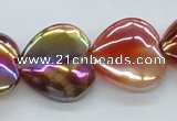 CAB534 15.5 inches 20*20mm heart AB-color red agate beads wholesale