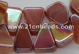 CAB540 14*20mm top-drilled trapezoid AB-color red agate beads
