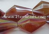 CAB545 15.5 inches 25*30mm faceted bicone AB-color red agate beads