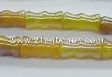 CAB548 15.5 inches 10*20mm bamboo-joint AB-color red agate beads