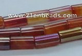 CAB549 15.5 inches 8*16mm cylinder AB-color red agate beads
