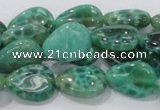 CAB55 15.5 inches 13*18mm flat teardrop peafowl agate gemstone beads