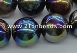 CAB555 15.5 inches 18mm round AB-color black agate beads wholesale