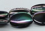 CAB559 15.5 inches 18*25mm oval AB-color black agate beads wholesale