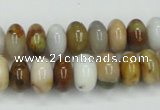 CAB597 15.5 inches 8*12mm rondelle mexican agate gemstone beads