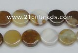 CAB601 15.5 inches 12mm coin mexican agate gemstone beads wholesale