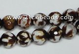 CAB616 15.5 inches 10mm faceted round leopard skin agate beads wholesale