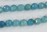 CAB653 15.5 inches 8mm faceted round fire crackle agate beads