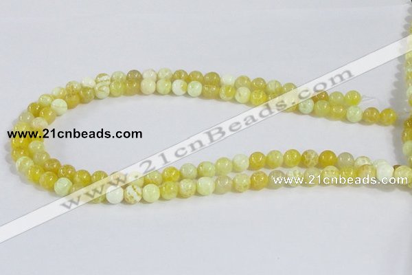CAB659 15.5 inches 8mm round fire crackle agate beads wholesale