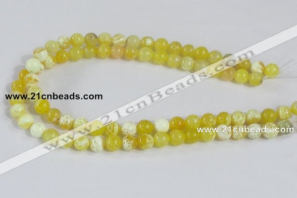 CAB660 15.5 inches 10mm round fire crackle agate beads wholesale