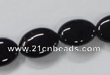 CAB759 15.5 inches 13*18mm oval black agate gemstone beads wholesale