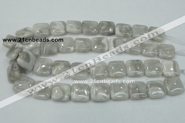 CAB920 15.5 inches 20*20mm square natural crazy agate beads wholesale