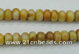 CAB933 15.5 inches 5*8mm rondelle yellow crazy lace agate beads