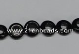 CAB995 15.5 inches 10mm donut black agate gemstone beads wholesale