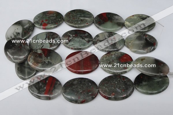 CAF04 15.5 inches 30*40mm oval African bloodstone beads