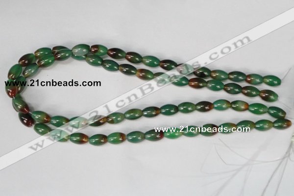 CAG1008 15.5 inches 8*12mm rice rainbow agate beads wholesale